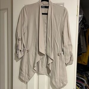 Zara Women's Light Beige Drape Jacket